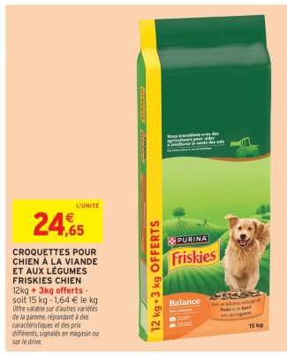 CROQUETTES POUR CHIEN À LA VIANDE ET AUX LÉGUMES FRISKIES CHIEN