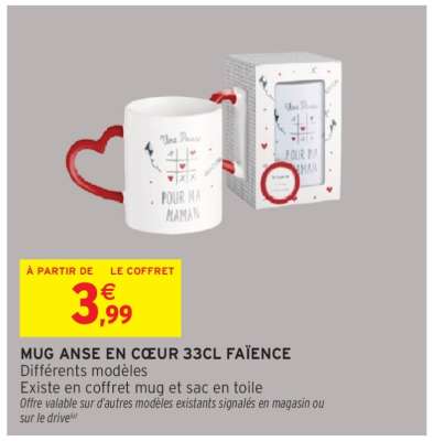 MUG ANSE EN CŒUR 33CL FAÏENCE
