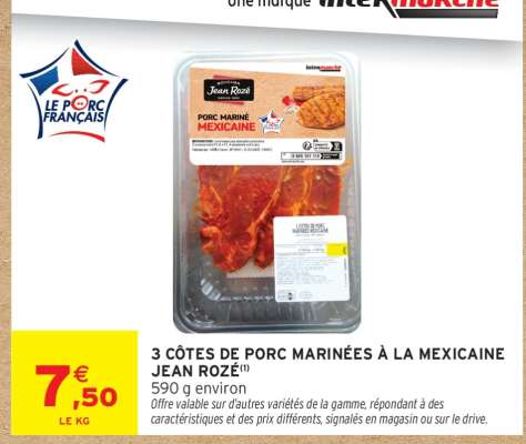 3 CÔTES DE PORC MARINÉES À LA MEXICAINE JEAN ROZÉ
