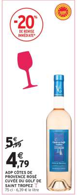 AOP CÔTES DE PROVENCE ROSÉ CUVÉE DU GOLF DE SAINT TROPEZ
