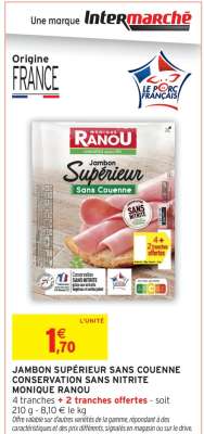 Jambon Supérieur Sans Couenne