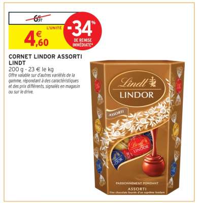 CORNET LINDOR ASSORTI LINDT