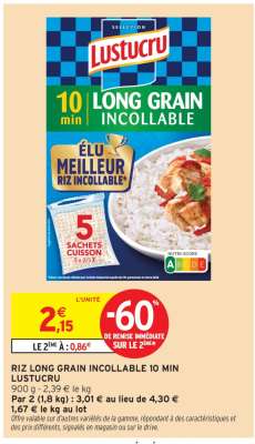 RIZ LONG GRAIN INCOLLABLE 10 MIN LUSTUCRU