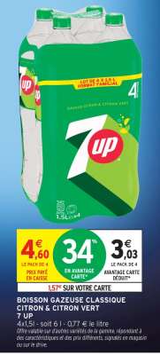 Boisson gazeuse classique citron & citron vert 7 UP