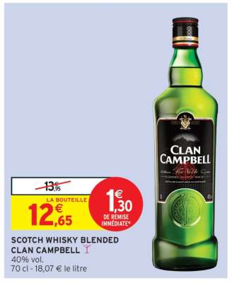 SCOTCH WHISKY BLENDED CLAN CAMPBELL