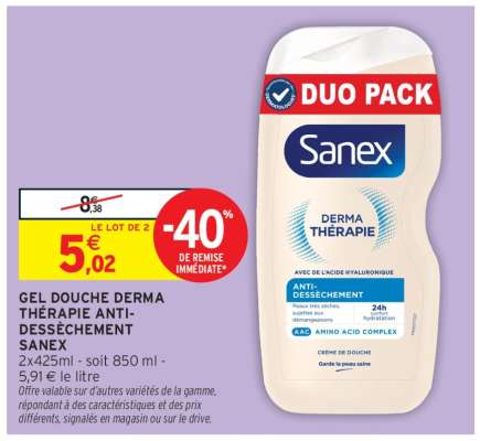 Gel Douche Derma Thérapie Anti Dessèchement Sanex