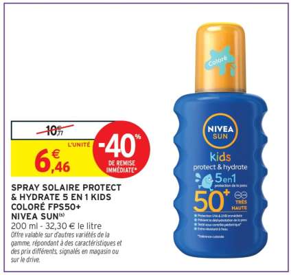 Spray Solaire Protect & Hydrate 5 en 1 Kids Coloré FPS50+ Nivea Sun