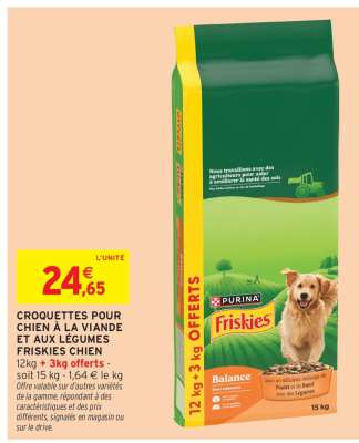 CROQUETTES POUR CHIEN À LA VIANDE ET AUX LÉGUMES FRISKIES CHIEN