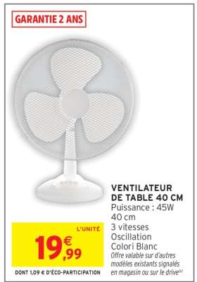 VENTILATEUR DE TABLE 40 CM