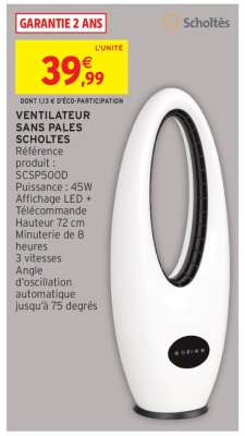Ventilateur sans pales Scholtès