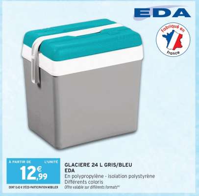 GLACIERE 24 L GRIS/BLEU EDA