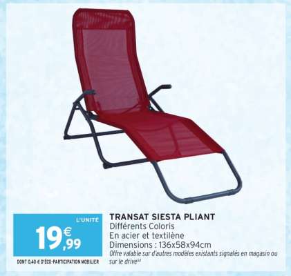 TRANSAT SIESTA PLIANT