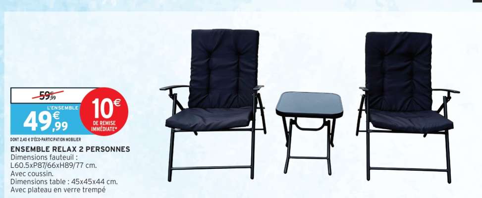 ENSEMBLE RELAX 2 PERSONNES
