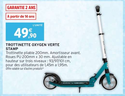 TROTTINETTE OXYGEN VERTE STAMP