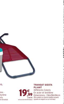 TRANSAT SIESTA PLIANT