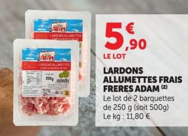 LARDONS ALLUMETTES FRAIS FRÈRES ADAM
