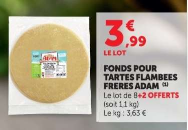 Fonds pour tartes flambées Frères Adam