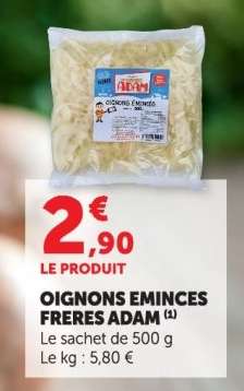 OIGNONS ÉMINCÉS FRÈRES ADAM