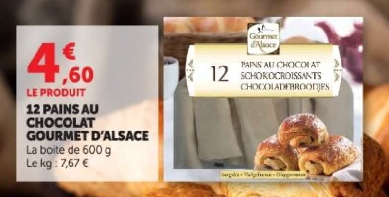 12 Pains au Chocolat Gourmet d'Alsace