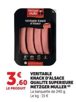 VERITABLE KNACK D'ALSACE QUALITE SUPERIEURE METZGER MULLER