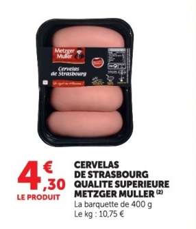 Cervelas de Strasbourg Qualité Supérieure Metzger Muller