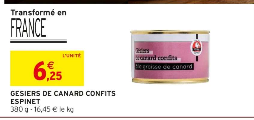 GESIERS DE CANARD CONFITS ESPINET