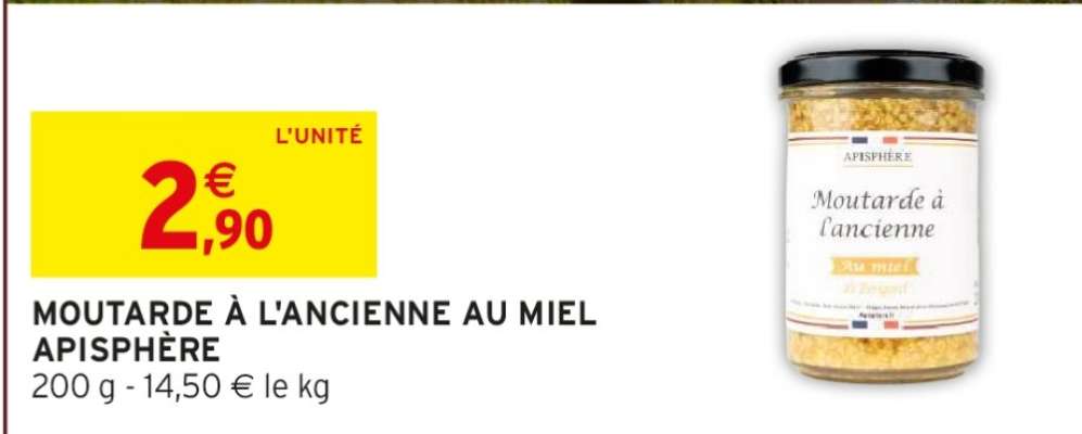 MOUTARDE À L'ANCIENNE AU MIEL APISPHÈRE