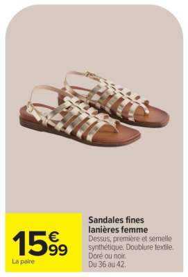 Sandales fines lanières femme