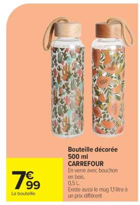 Bouteille décorée 500 ml CARREFOUR