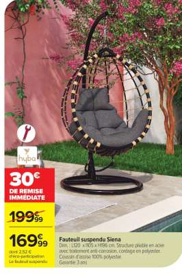 Fauteuil suspendu Siena