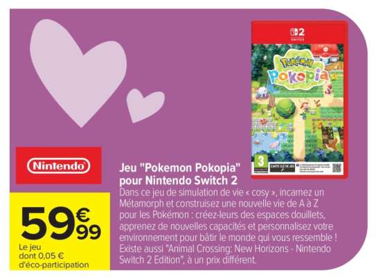 Jeu 'Pokemon Pokopia' pour Nintendo Switch 2