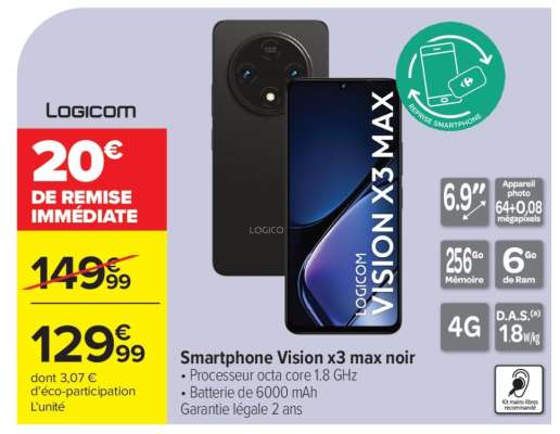 Smartphone Vision x3 max noir