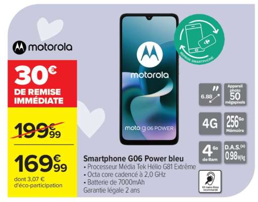 Smartphone G06 Power bleu