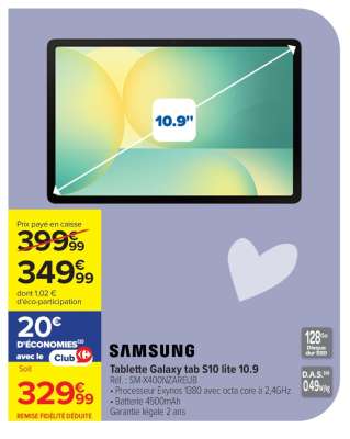 Samsung Tablette Galaxy tab S10 lite 10.9