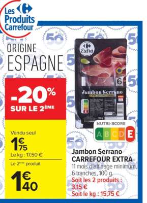 Jambon Serrano CARREFOUR EXTRA