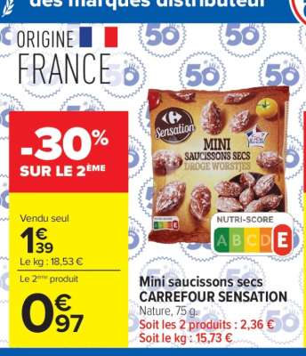 Mini Saucissons Secs Carrefour Sensation