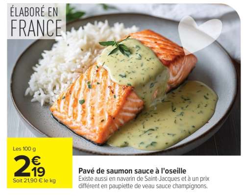 Pavé de saumon sauce à l'oseille