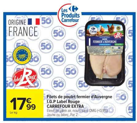 Filets de poulet fermier d'Auvergne