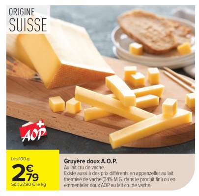 Gruyère doux A.O.P.
