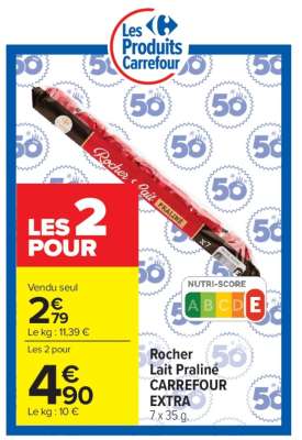 Rocher Lait Praliné CARREFOUR EXTRA