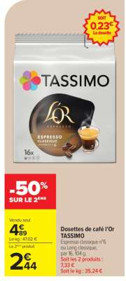 Dosettes de café L’Or TASSIMO