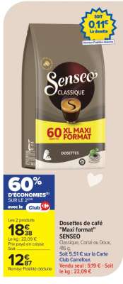 Dosettes de café "Maxi format"