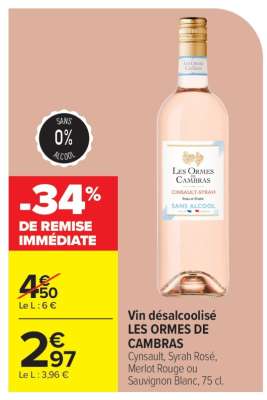 Vin désalcoolisé LES ORMES DE CAMBRAS