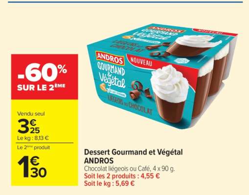 Dessert Gourmand et Végétal ANDROS