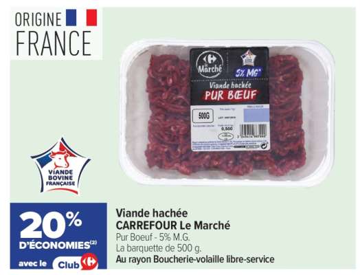 Viande hachée CARREFOUR Le Marché
