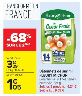 BATONNETS DE SURIMI FLEURY MICHON