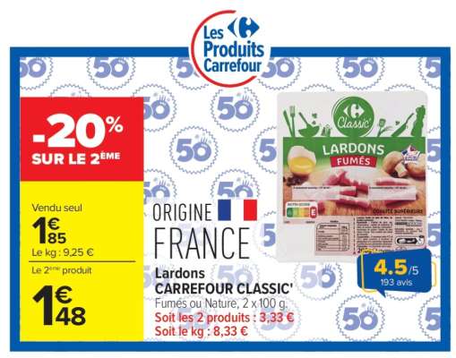 Lardons Carrefour Classic