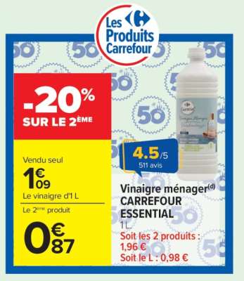 Vinaigre ménager CARREFOUR ESSENTIAL