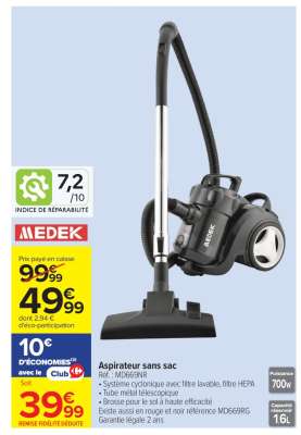 Aspirateur sans sac