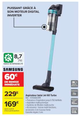 Aspirateur balai Jet 60 Turbo